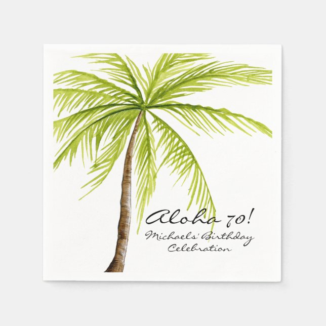 Aloha 70. Geburtstag Tropical Beach Party Serviette (Vorderseite)