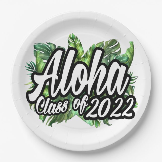 Aloha Abschluss Class of 2022 Luau Party  Pappteller (Vorderseite)