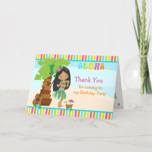 Aloha African American Girl Carte de remerciements