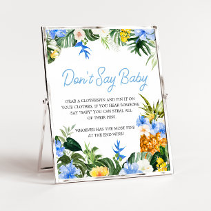 Aloha-Ananas-Baby-Party-Dont-Say-Baby-Schild Poster