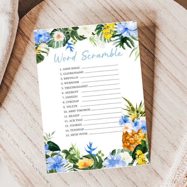 Aloha-Ananas-Baby-Shower-Wortverwirrungsspiel (Aloha Baby Baby Shower Game)