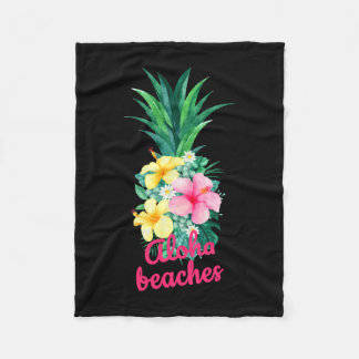 Aloha Ananas Blumen Aloha Hawaii Vintage Fleecedecke