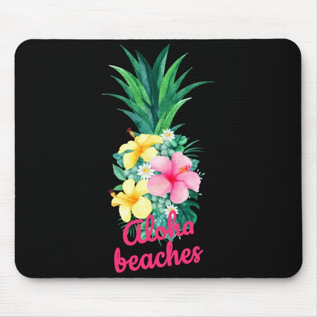 Aloha Ananas Blumen Aloha Hawaii Vintage Mousepad (Vorne)
