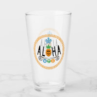Aloha Ananas Design - Glass Cup 16oz