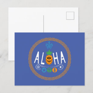 Aloha Ananas Design - Standardpostkarte Postkarte