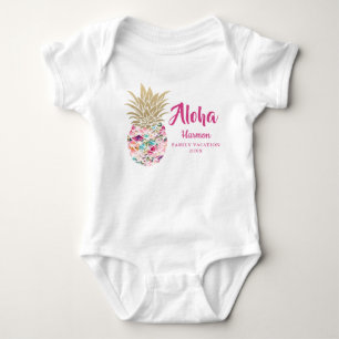 Aloha Ananas Familienurlaub in Rosa Baby Strampler