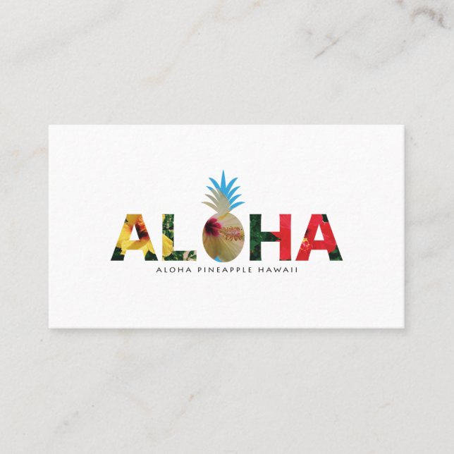 Aloha and pineapple　Hibiscus pictures Visitenkarte (Vorderseite)