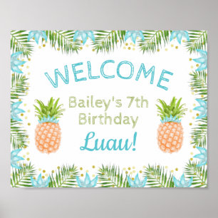 Aloha Anniversaire Affiche de bienvenue Luau Décor