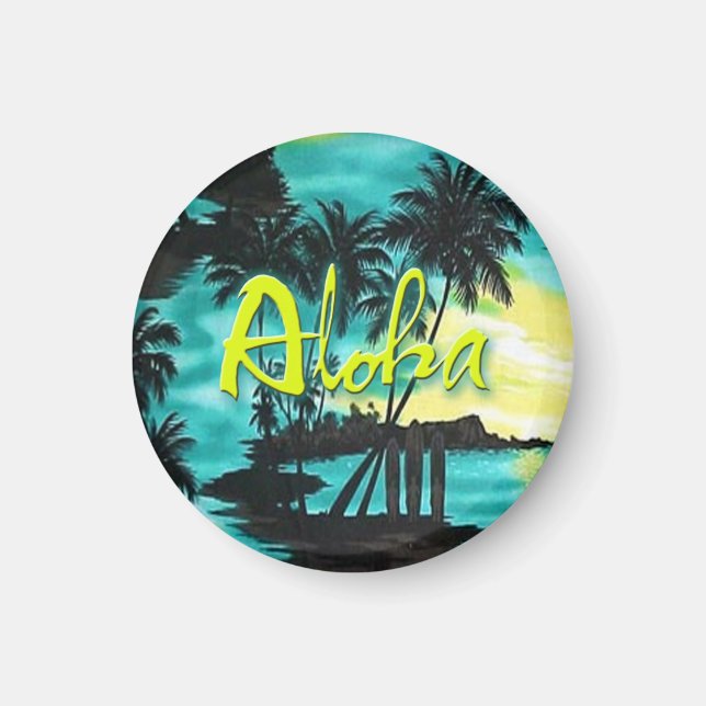 Aloha Aqua Sunset Magnet (Vorne)