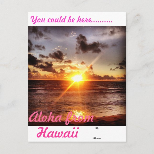 Aloha aus Hawaii Postkarte (Vorderseite)