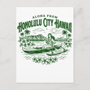 Aloha aus Honolulu City Hawaii Postkarte