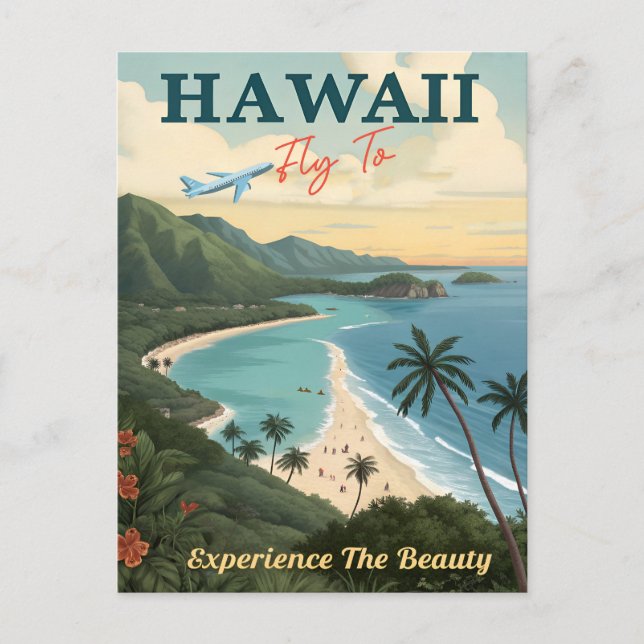 Aloha aus Paradies: Hawaii Postkarte (Vorderseite)