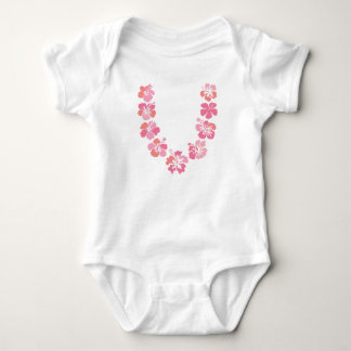Aloha Baby-Bodysuit: Korallenrote Hibiskus-Leu Baby Strampler