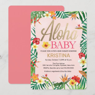 Aloha Baby Dusche, Hawaiian, Tropical Einladung