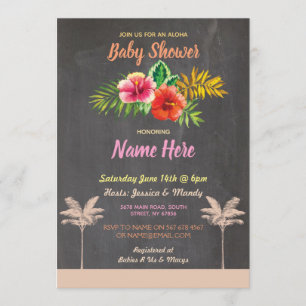 Aloha Baby Dusche Tropical Luau Vintag Invite Einladung