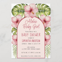 Aloha Baby Girl Tropical Dusche Wasserfarbe