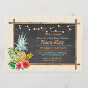 Aloha Baby ! Invitation de Shower Chalk Pineapple