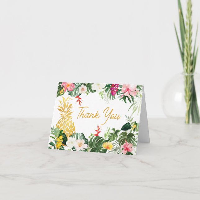 Aloha Baby Pineapple Baby Shower Dankeskarte (Vorderseite)