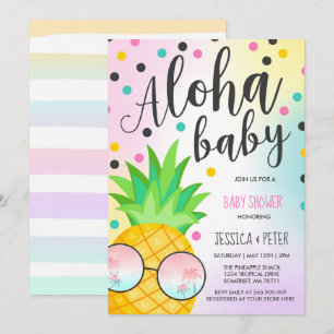 Aloha Baby shower Invitation Baby shower ananas