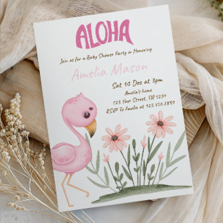 Aloha Baby Shower Party--Tropical Luau Baby Shower Einladung