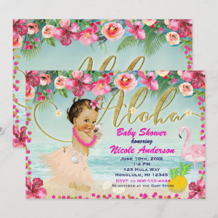 Aloha Babyparty-hawaiische Retro Einladung