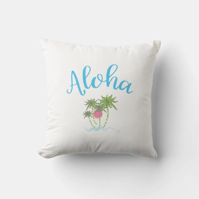 Aloha Beach Hawaiian Style Sommer einzigartig Kissen (Vorderseite)