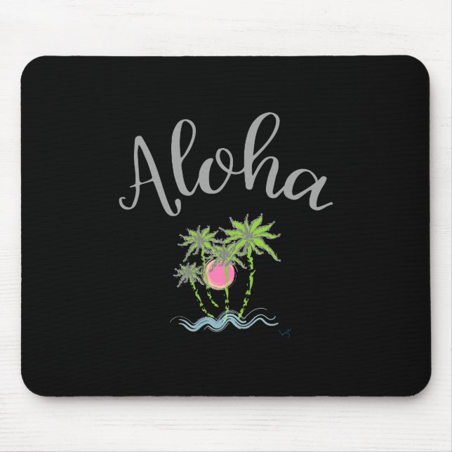 Aloha Beach Hawaiian Style Sommer tropisches Schwa Mousepad (Vorne)