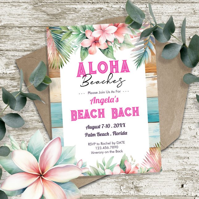 Aloha Beach Junggeselinnen-Abschied Einladung (Von Creator hochgeladen)