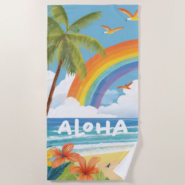 Aloha Beach Spaß Strandtuch (Vorderseite)