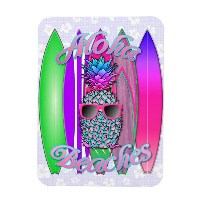 Aloha Beaches Ananas Magnet (Vertikal)