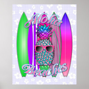 Aloha Beaches Ananas Poster