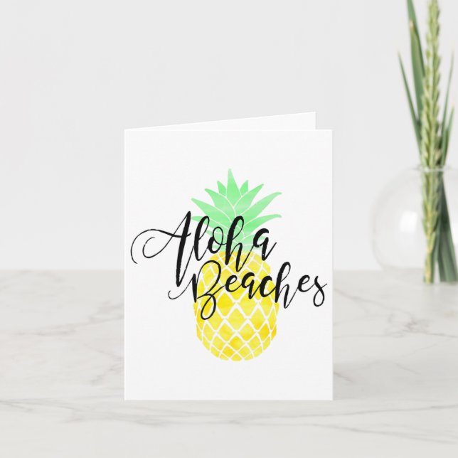 Aloha Beaches Funny Summer Top Karte (Vorderseite)