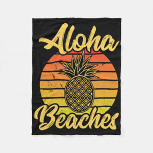 Aloha Beaches Funny Tropical Hawaii Urlaub Fleecedecke