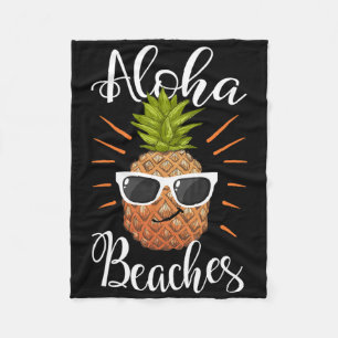 Aloha Beaches Hawaii Ananas Sungles Fleecedecke
