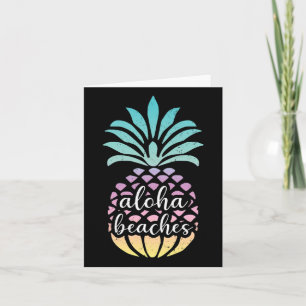 Aloha Beaches Hawaii Hawaiian Ananas Niedlich Beac Karte