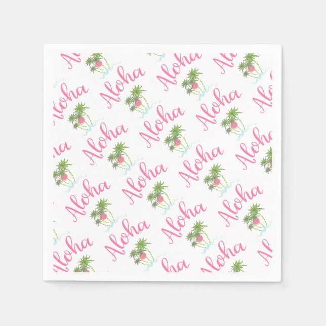 Aloha Beaches Hawaiian Style Party Cool Serviette (Vorderseite)
