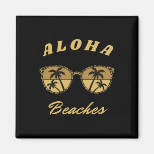 Aloha Beaches Hawaiian Vacation Leopard Sungles Pa Magnet