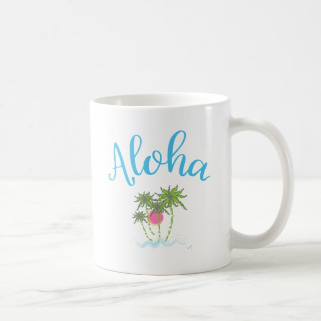 Aloha Beaches Hawaiianischer Sommer Kaffeetasse (Rechts)