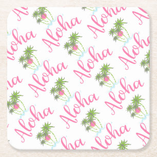 Aloha-Beaches Hawaiianischer Sommer Spaß Rechteckiger Pappuntersetzer