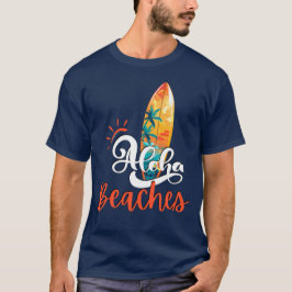 Aloha Beaches Men's Navy Blue T-Shirt