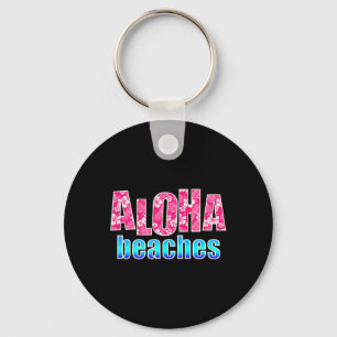 Aloha Beaches Pink Hibiskus Blume Hawaiian Hawaii Schlüsselanhänger