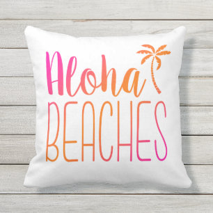 Aloha Beaches   Rosa und Orangenkissen Kissen Für Draußen