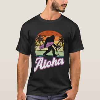 Aloha Bigfoot mit Surfboard Sasquatch in Hawa T-Shirt