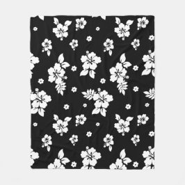 Aloha Black Classic Hawaiian Seamless Pattern Fleecedecke
