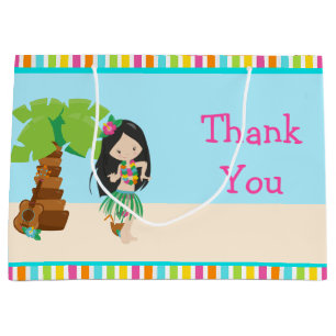 Aloha Black Hair Girl Danke Große Geschenktüte