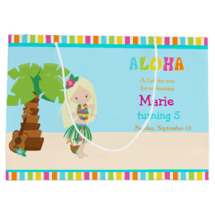 Aloha Blonde Hair Girl Vielen Dank Große Geschenktüte