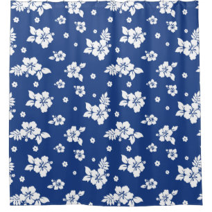 Aloha Blue Classic Hawaiian Seamless Pattern Duschvorhang