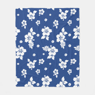 Aloha Blue Classic Hawaiian Seamless Pattern Fleecedecke