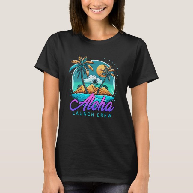 Aloha Blue Ocean Tropical Beach Island Honolulu Ha T-Shirt (Vorderseite)