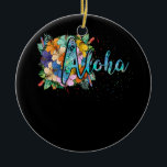 Aloha Blume Hawaiian Hawaii Beach Luau Party Keramik Ornament<br><div class="desc">Aloha Blume Hawaiian Hawaii Beach Luau Party</div>